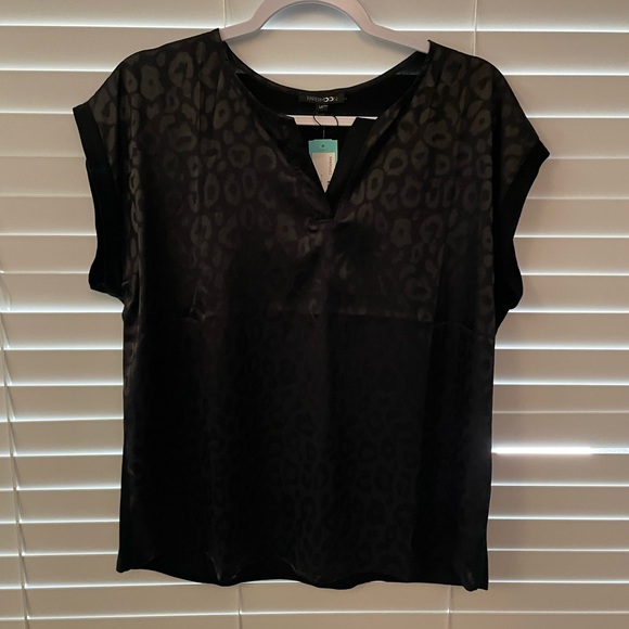 NWT (L) Papermoon Reece Top Black Leopard Print - Picture 3 of 9